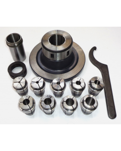 Spannzangenflansch + Spannzangen D 6-45mm für Universaltisch Deckel (gebr.)