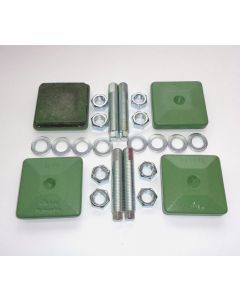 4 Maschinenfüße gebraucht 80x80 M16x100 grün Deckel FP2,FP3 Fräsmaschine