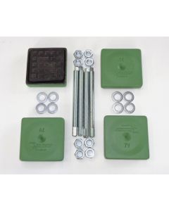 4 Maschinenfüße gebraucht 85x85 M12x150 grün Deckel FP1 Fräsmaschine