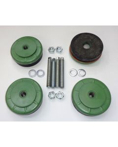 4 Maschinenfüße gebraucht D120 M16x1,5 x110mm grün Fräsmaschine/Drehmaschine