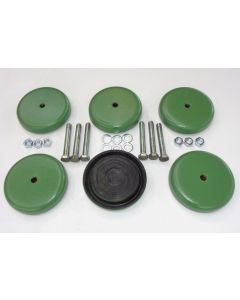 6 Maschinenfüße gebraucht D160 M16x110 grün Fräsmaschine/Drehmaschine