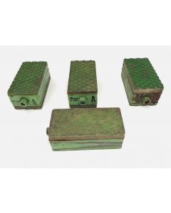 4 Maschinenfüße Keilschuhe gebraucht 145x75mm grün Fräsmaschine Nr.1