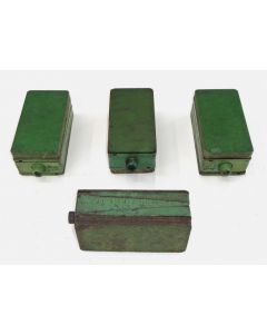 4 Maschinenfüße Keilschuhe gebraucht 145x75mm grün Fräsmaschine Nr.2