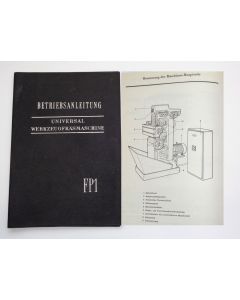 Betriebsanleitung (Orginal) FP1 ab Bj.67-77 Deckel Fräsmaschine