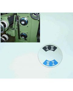 Schild für Getriebestufe I II (gebraucht) Deckel FP1 Fräsmaschine