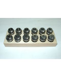 Spannzangensatz (15µm)(Holzsockel) ER20 2-13mm 1mm-steigend