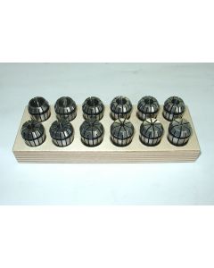 Spannzangensatz (15µm)(Holzsockel) ER20 1,5-12,5mm 1mm-steigend