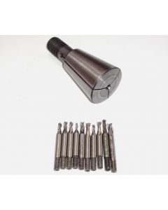 Direktspannzange 574E SK40 S20x2 D6mm + 10 Fräser (gebraucht) Deckel Fräsm.2