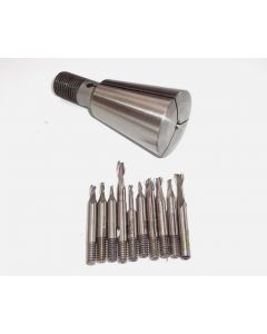 Direktspannzange 574E SK40 S20x2 D6mm + 10 Fräser (gebraucht) Deckel Fräsm.1