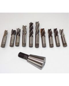 Direktspannzange 574E SK40 S20x2 D16mm + 10 Fräser (gebraucht) Deckel Fräsm.1