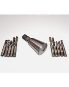 Direktspannzange 574E SK40 S20x2 D10mm + 10 Fräser (gebraucht) Deckel Fräsm.2