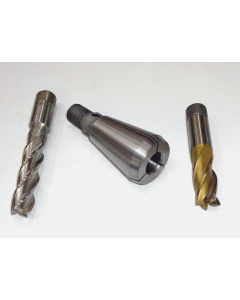Direktspannzange 574E SK40 S20x2 D20mm + 2 Fräser (gebraucht) Deckel Fräsm.