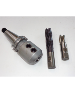 Flächenspannfutter (gebraucht) SK40 S20x2 D25mm +2 Fräser Deckel Fräsmaschine