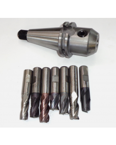 Flächenspannfutter (gebraucht) SK40 S20x2 D16mm + 7 Fräser Deckel Fräsmaschine