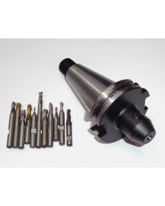 Flächenspannfutter (gebraucht) SK40 S20x2 D6mm + 11 Fräser Deckel Fräsmaschine