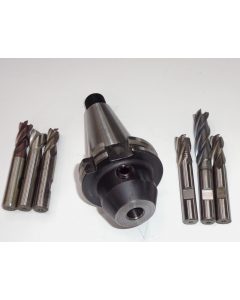 Flächenspannfutter (gebraucht) SK40 S20x2 D12mm + 6 Fräser Deckel Fräsmaschine