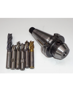 Flächenspannfutter (gebr Nr.2) SK40 S20x2 D12mm + 6 Fräser Deckel Fräsmaschine