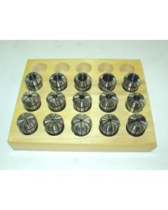 Spannzangensatz OZ415 OZ16 Zwischengrößen D1,5-15,5 steigend-1mm Holzsockel(5x4)