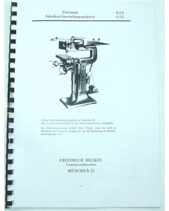 Betriebsanleitung (Bedienerhandbuch) Deckel G1U G1L