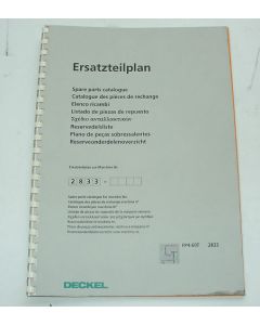 Ersatzteilplan Deckel Fräsmaschine FP4-60T 2833
