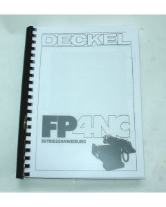 Betriebsanweisung  Deckel Fräsmaschine FP4NC 2284 Steuerung 3301