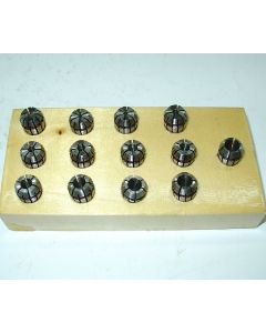 Spannzangensatz (8µm)(Holzsockel) ER11 1-7mm 0,5mm-steigend