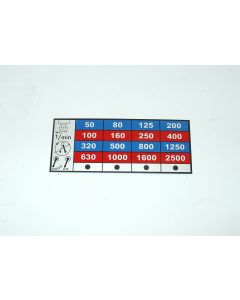 Schild für Drehzahlgetriebe Vertikal neu für Macmon 100  Fräsmaschine