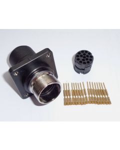 Stecker Id.Nr. 291698-29 NEU Stecker Aussengewinde Flansch 17Polig D8