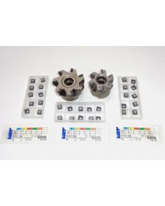 2 Messerkopf D 50mm, D 62mm mit 30 Wendeplatten (gebraucht)